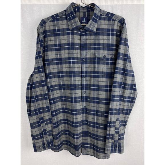 Johnnie O Shirt Mens Whitman Classic Plaid Blue Flannel Button Up Heritage - Picture 1 of 5